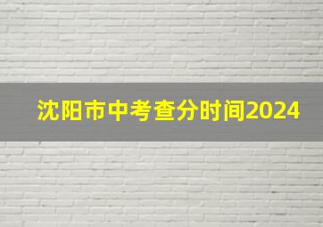 沈阳市中考查分时间2024