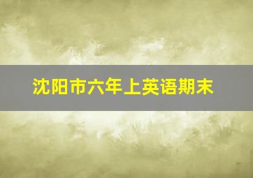 沈阳市六年上英语期末