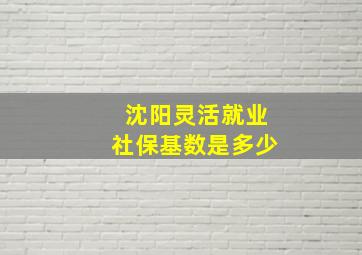 沈阳灵活就业社保基数是多少