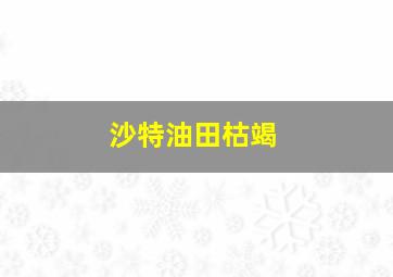 沙特油田枯竭