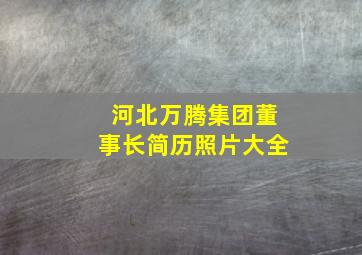 河北万腾集团董事长简历照片大全