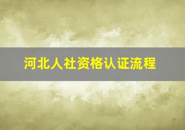 河北人社资格认证流程