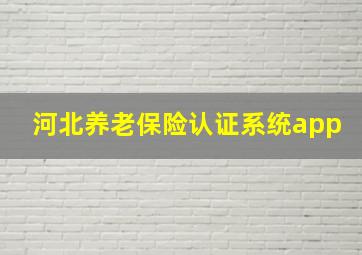 河北养老保险认证系统app