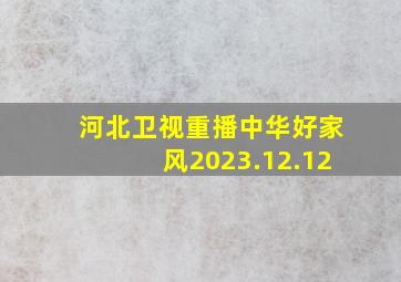 河北卫视重播中华好家风2023.12.12