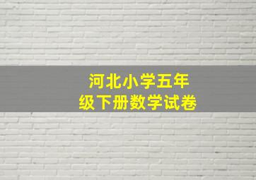 河北小学五年级下册数学试卷