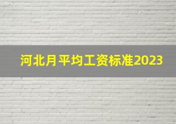 河北月平均工资标准2023