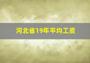 河北省19年平均工资