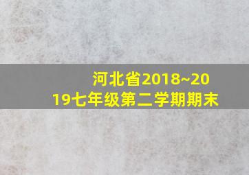 河北省2018~2019七年级第二学期期末