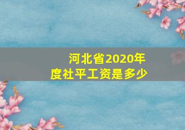 河北省2020年度社平工资是多少