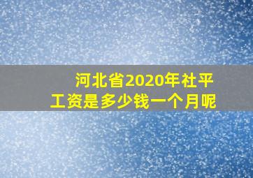 河北省2020年社平工资是多少钱一个月呢