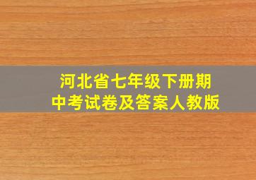 河北省七年级下册期中考试卷及答案人教版