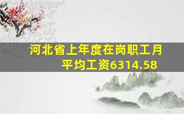 河北省上年度在岗职工月平均工资6314.58