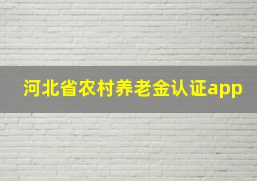 河北省农村养老金认证app