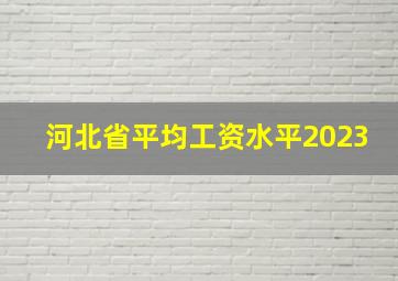 河北省平均工资水平2023