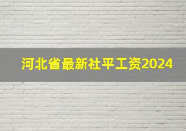 河北省最新社平工资2024