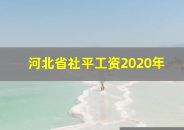 河北省社平工资2020年