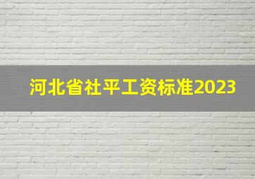 河北省社平工资标准2023