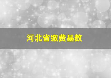 河北省缴费基数