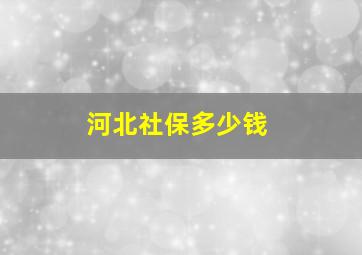 河北社保多少钱