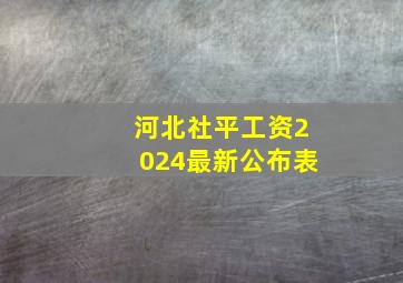 河北社平工资2024最新公布表