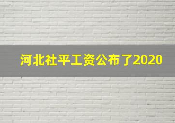 河北社平工资公布了2020