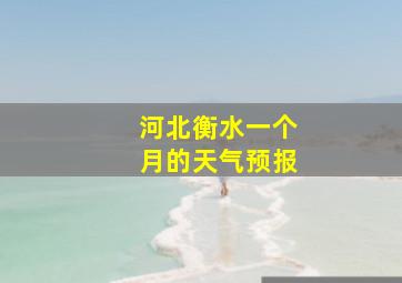 河北衡水一个月的天气预报