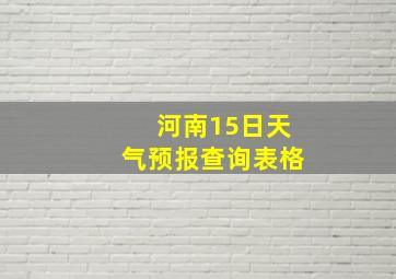 河南15日天气预报查询表格