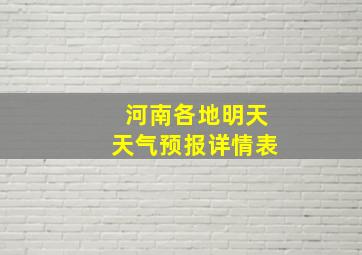 河南各地明天天气预报详情表