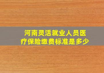 河南灵活就业人员医疗保险缴费标准是多少