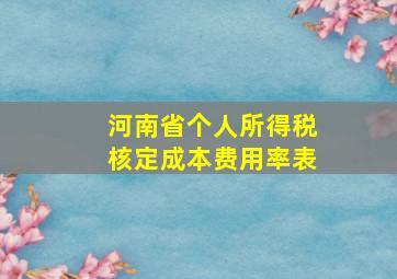 河南省个人所得税核定成本费用率表