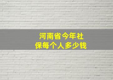 河南省今年社保每个人多少钱