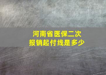 河南省医保二次报销起付线是多少