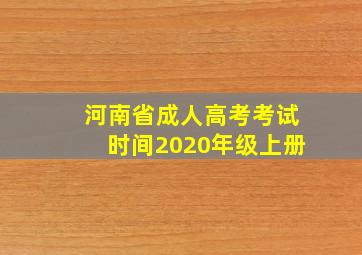 河南省成人高考考试时间2020年级上册