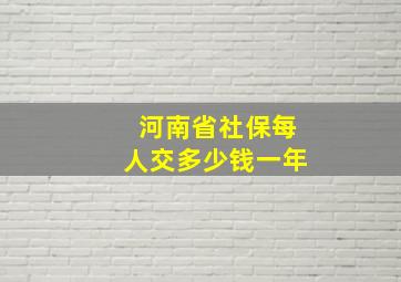 河南省社保每人交多少钱一年