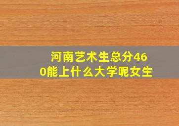 河南艺术生总分460能上什么大学呢女生