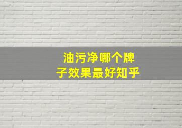 油污净哪个牌子效果最好知乎