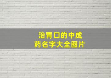 治胃口的中成药名字大全图片