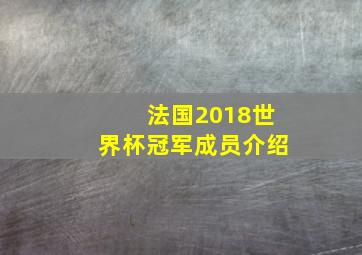 法国2018世界杯冠军成员介绍