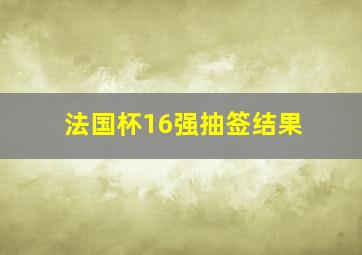 法国杯16强抽签结果