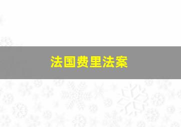 法国费里法案