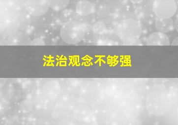 法治观念不够强