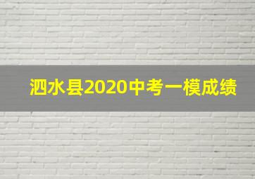 泗水县2020中考一模成绩