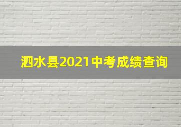 泗水县2021中考成绩查询