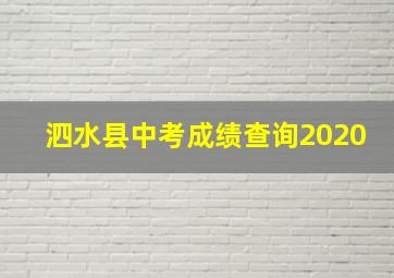 泗水县中考成绩查询2020