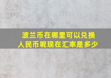 波兰币在哪里可以兑换人民币呢现在汇率是多少