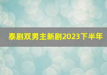 泰剧双男主新剧2023下半年