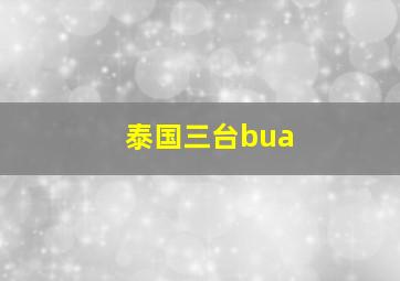 泰国三台bua