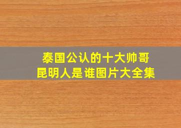 泰国公认的十大帅哥昆明人是谁图片大全集