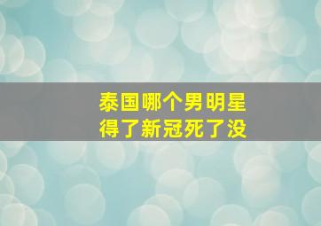 泰国哪个男明星得了新冠死了没