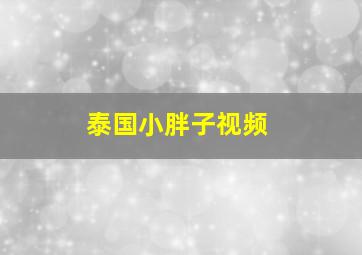 泰国小胖子视频